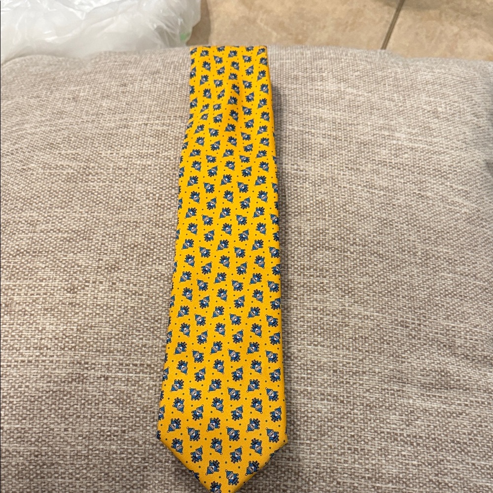 Yellow and Blue Patterned Men's Necktie